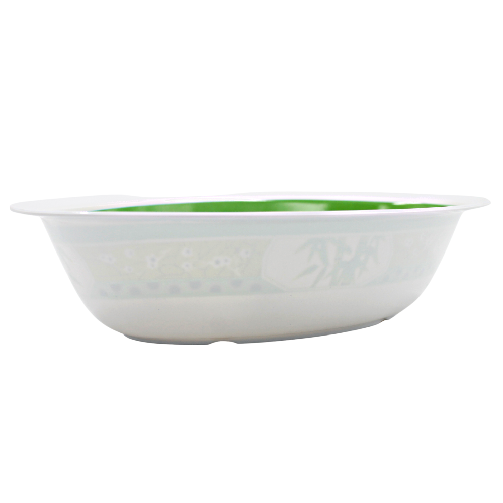 Tazón oval 10" 25 cm melamina Bambú Verde Clorofila