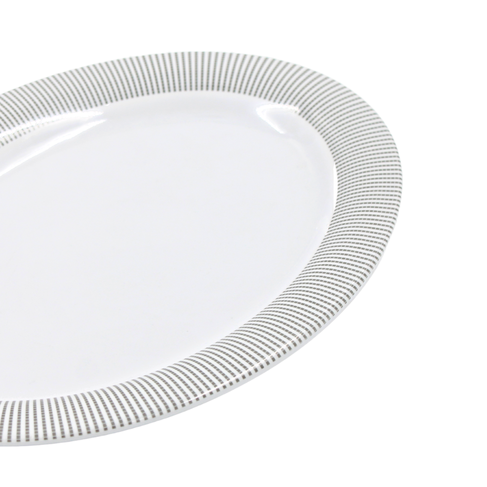 Plato Ovalado 12" 30 cm melamina Premium Elegantza Gris