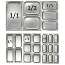 Inserto de Acero Inoxidable 1/6 Sexto Profundidad 6.5 cm (2.5")
