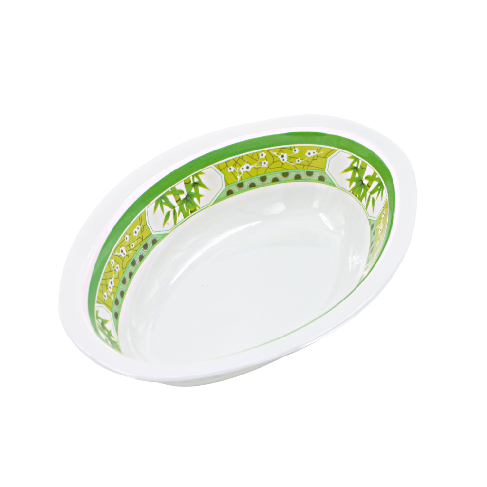Tazón oval 10" 25 cm melamina Bambú Verde Clorofila