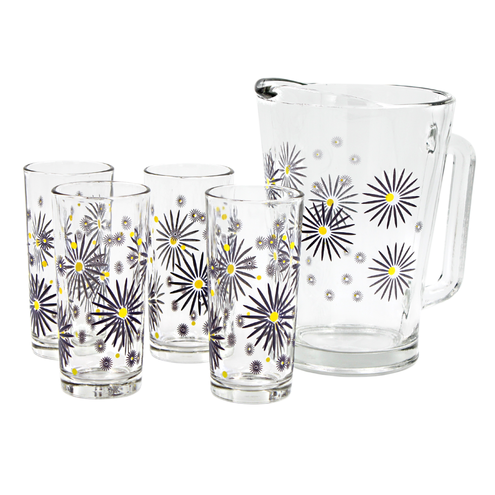 Juego de Agua 5 piezas jarra y 4 vasos Lavanda(ONE SHOT)