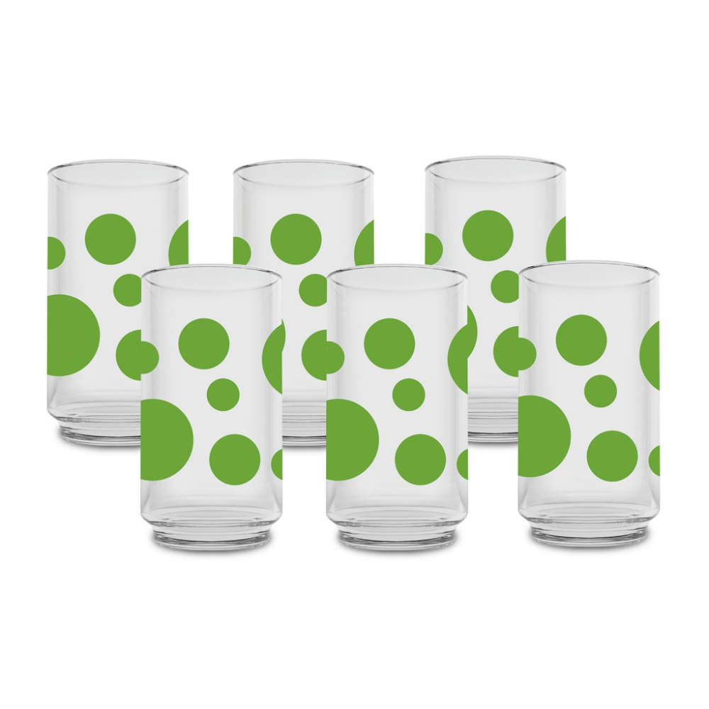 Juego de 6 vasos 12 onzas (354 ml) con decorado Órbitas (ONE SHOT)