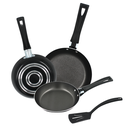 Juego de 3 sartenes Ekco color negro con antiadherente Duraflon + utensilio@