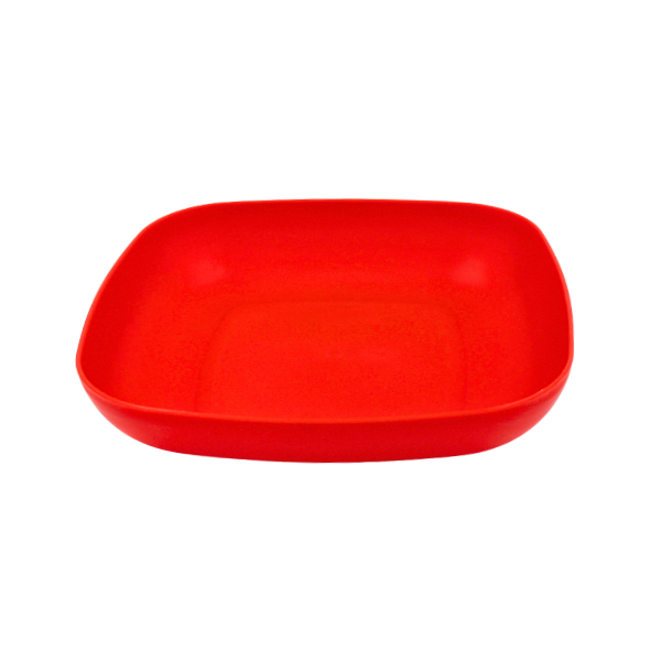 Plato hondo cuadrado rojo@