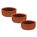 Juego de 3 tazones de 12x4 cm barro con esmalte en interior(BAJA)