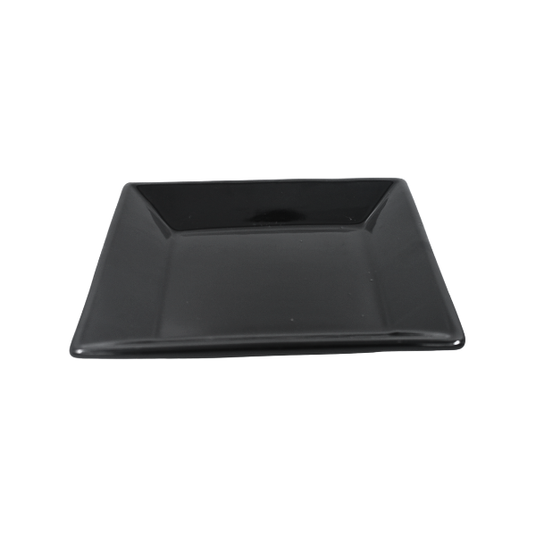 Plato cuadrado 9" Negro 23 cm