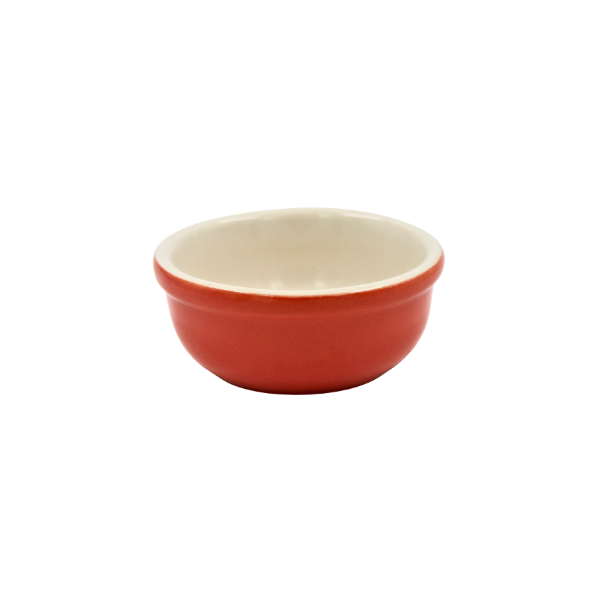 Plato cocota 8 oz caqui/blanco