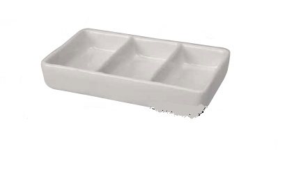 Platon Salsero De 3 Cavidades 3 Oz. Negro