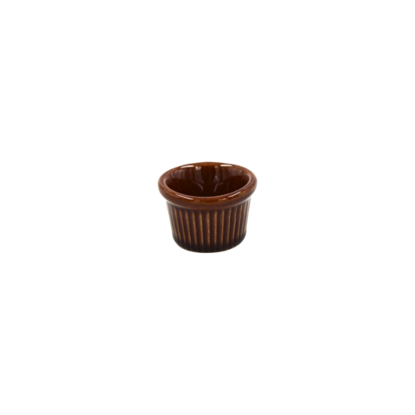 Ramekin estriado 1 oz. marrón laredo