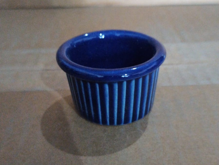 Ramekin Estriado 1 Oz. Azul Cobalto