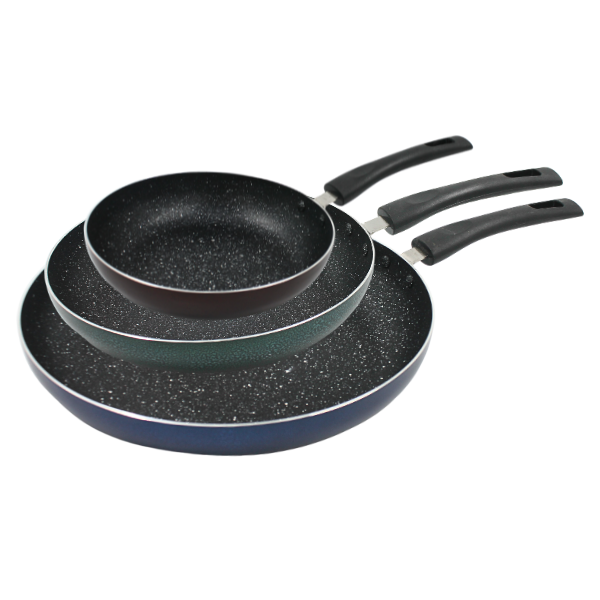 Juego sartenes aluminio granito 20, 24 y 30 cm(BAJA)