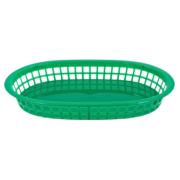 Canasta oval verde (10.5"X7")@