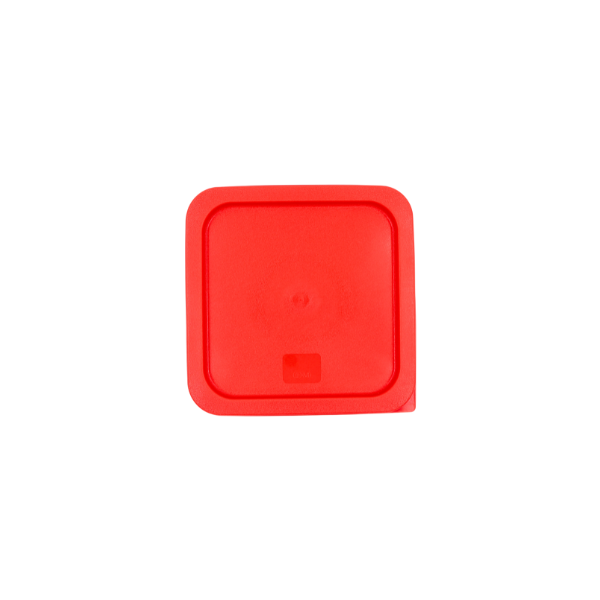 Tapa roja para contenedor de policarbonato cuadrado 8L