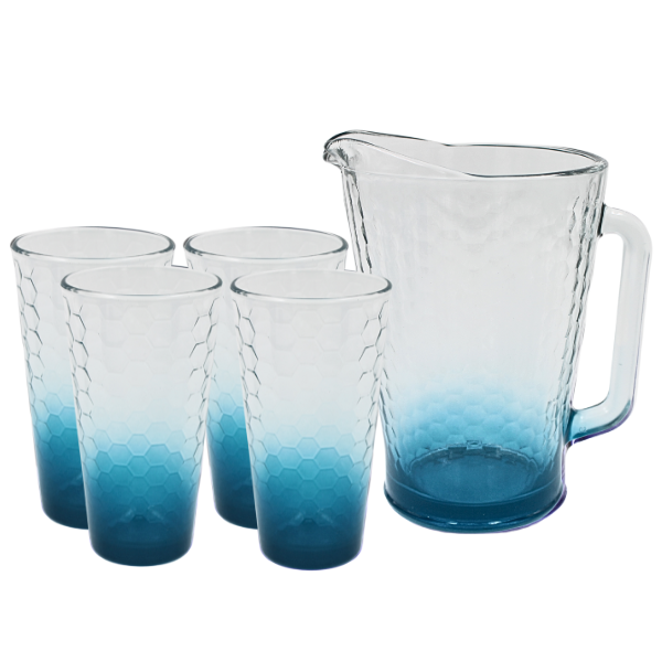 Juego de Agua 5 piezas Honeycomb Difuminado Azul (One Shot)