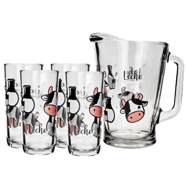 Juego de Agua 5 piezas Vacas Leche (One Shot)