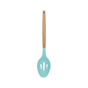Cuchara Ranurada Rosa con mango de madera y punta de silicon@