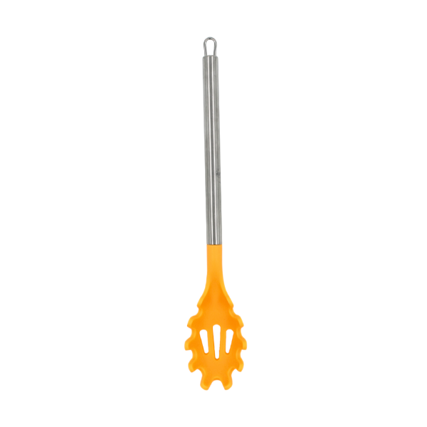 Cuchara para spaguetti Naranja con mango de acero y punta de silicón@