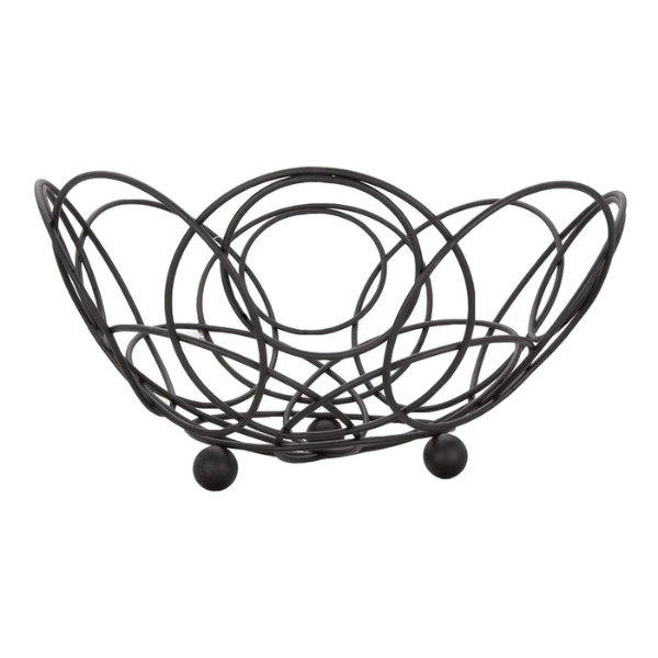 Canasta para frutas de acero inoxidable con esmaltado negro 26 cm @