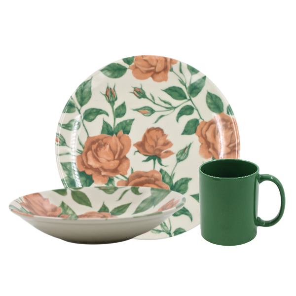 Vajilla 9 piezas Rosales@