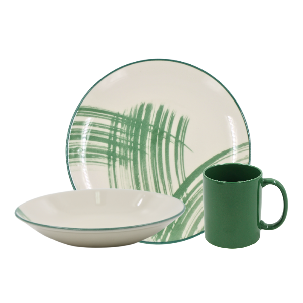 Vajilla 9 piezas Trama Verde@