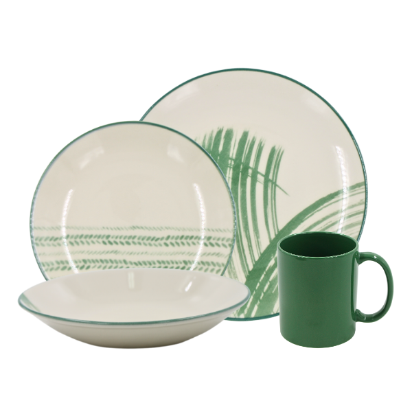 Vajilla 16 piezas Trama Verde@