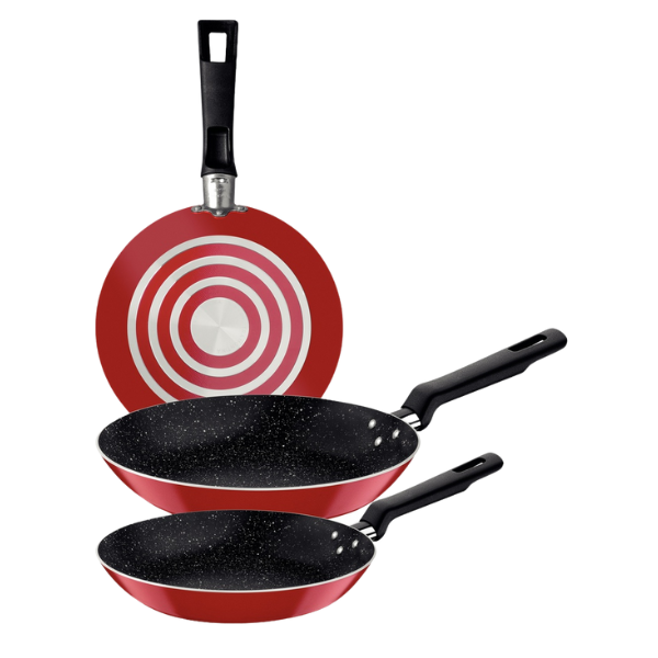 Juego de sartenes Tramontina Roch Rojo 3 piezas @