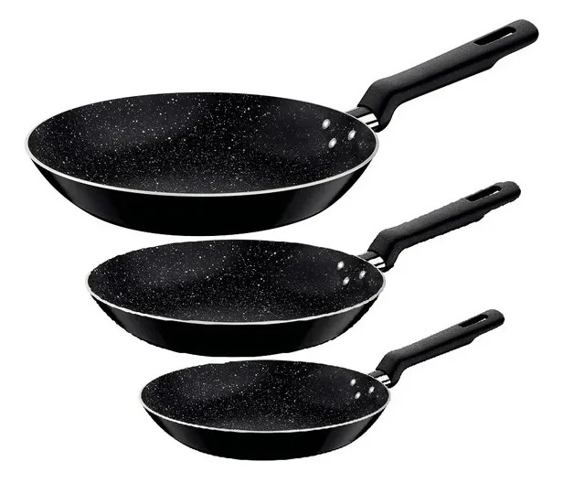 Juego de sartenes Tramontina Roch Negro 3 piezas @