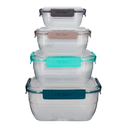 Juego de 4 contenedores cuadrados de plástico (36)