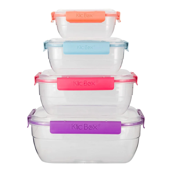 Juego de 4 contenedores de plastico para alimento varios colores 200-4344-36 (36)