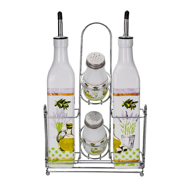 Juego de dispensadores de aceite y vinagre 5 piezas de vidrio MOD. ATA0925 Home Addict (8)