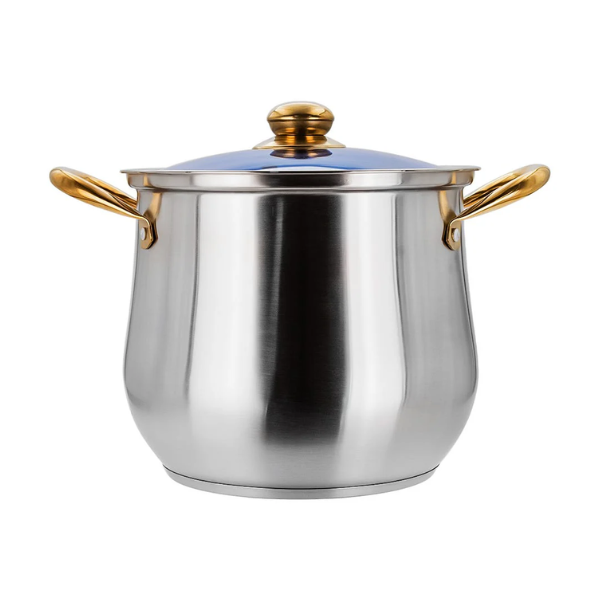 Olla alta de acero inoxidable con tapa de vidrio 5 L 22x18 cm Qualite Basic MOD. A05 (8/12)