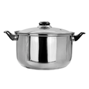 Olla baja de acero inoxidable con tapa de vidrio 5.1 litros 24 cm A04 Qualité Basic (6)