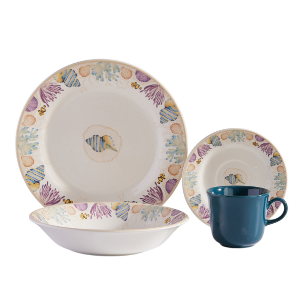 Vajilla de cerámica 16 piezas Bahari Corona MOD. VL164J040116 (2)