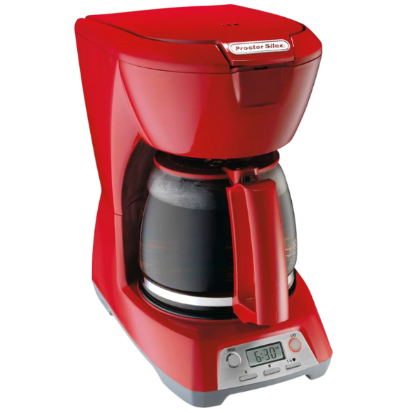 Cafetera 12 Tazas Programable Roja Proctor Silex (Baja)