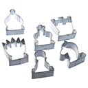  Cortadores de galletas de acero inoxidable Ajedrez 6 piezas (BAJA) 