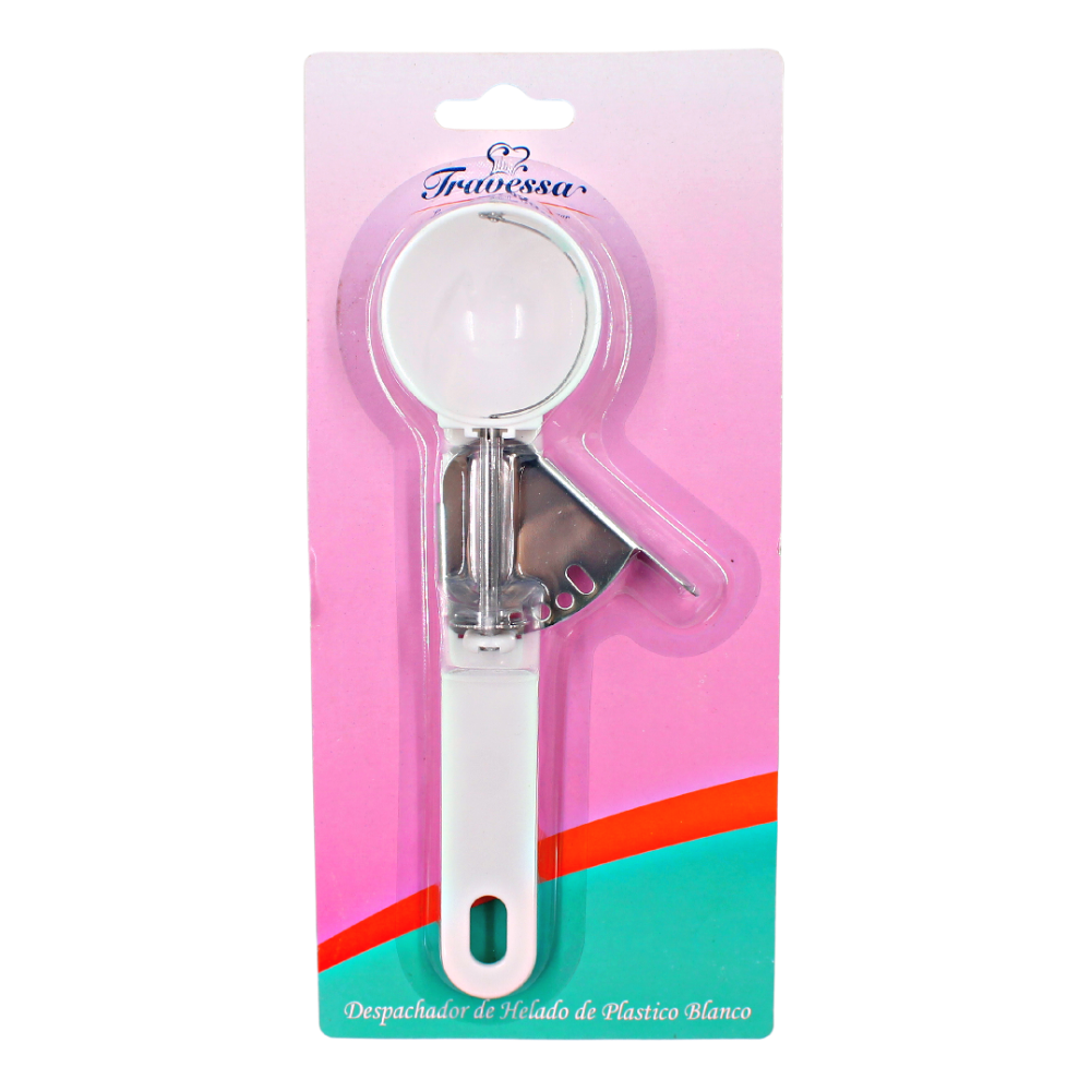 Porcionador de helado de plástico blanco Travessa