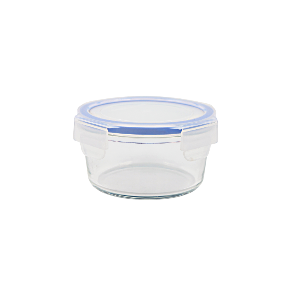 Contenedor hermético circular de vidrio 370 ml