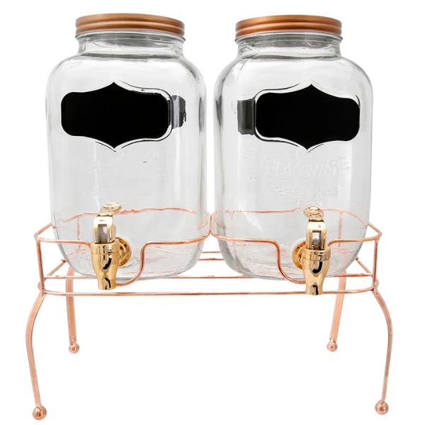 Juego de 2 Despachadores de agua 4 litros con base cobre(BAJA)