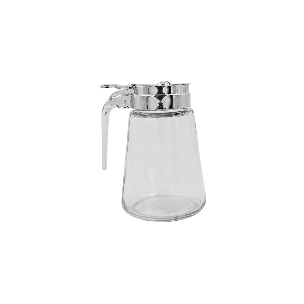 Mielera de vidrio c/tapa cromada y cortador 280 ml(9)