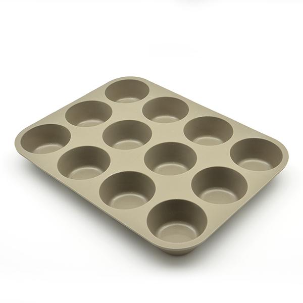 Molde de Silicón para 12 Cupcakes Beige Press(BAJA)