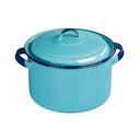 Olla recta para caldos con orejas 22 cm Cinsa con Tapa 5 litros Azul Turquesa(BAJA)
