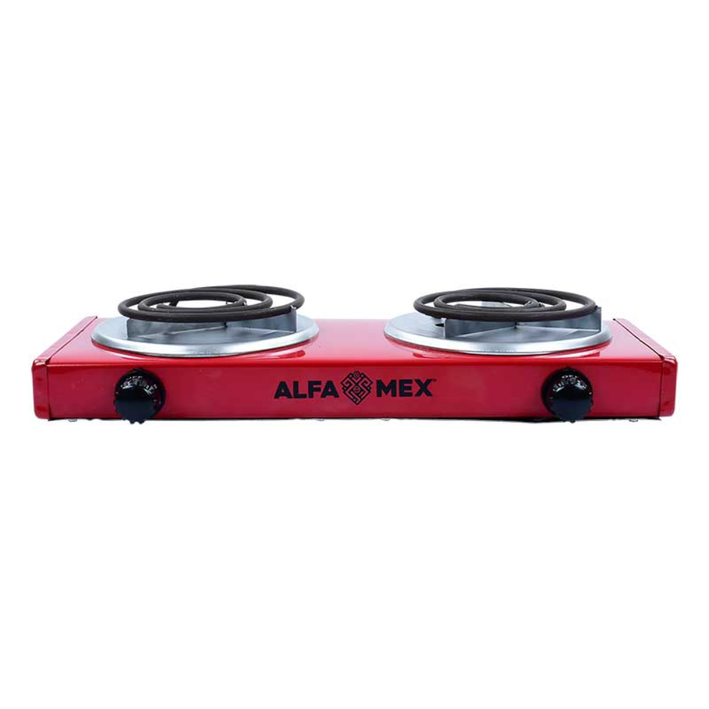 Parrilla eléctrica roja doble resistencia con termostato B762