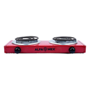 Parrilla eléctrica roja doble resistencia con termostato B762