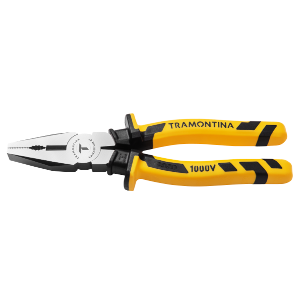 Pinza Universal 8" Tramontina de acero especial con mango de doble inyección (ONE SHOT)