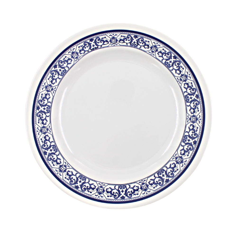 Plato extendido 10" 24.5 cm melamina talavera azul