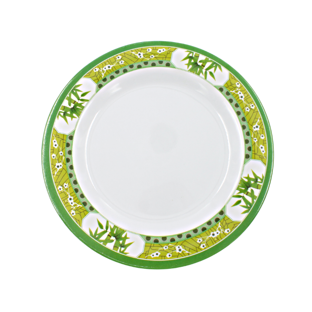 Plato extendido 9" 22.5 cm melamina Bambú Verde Clorofila