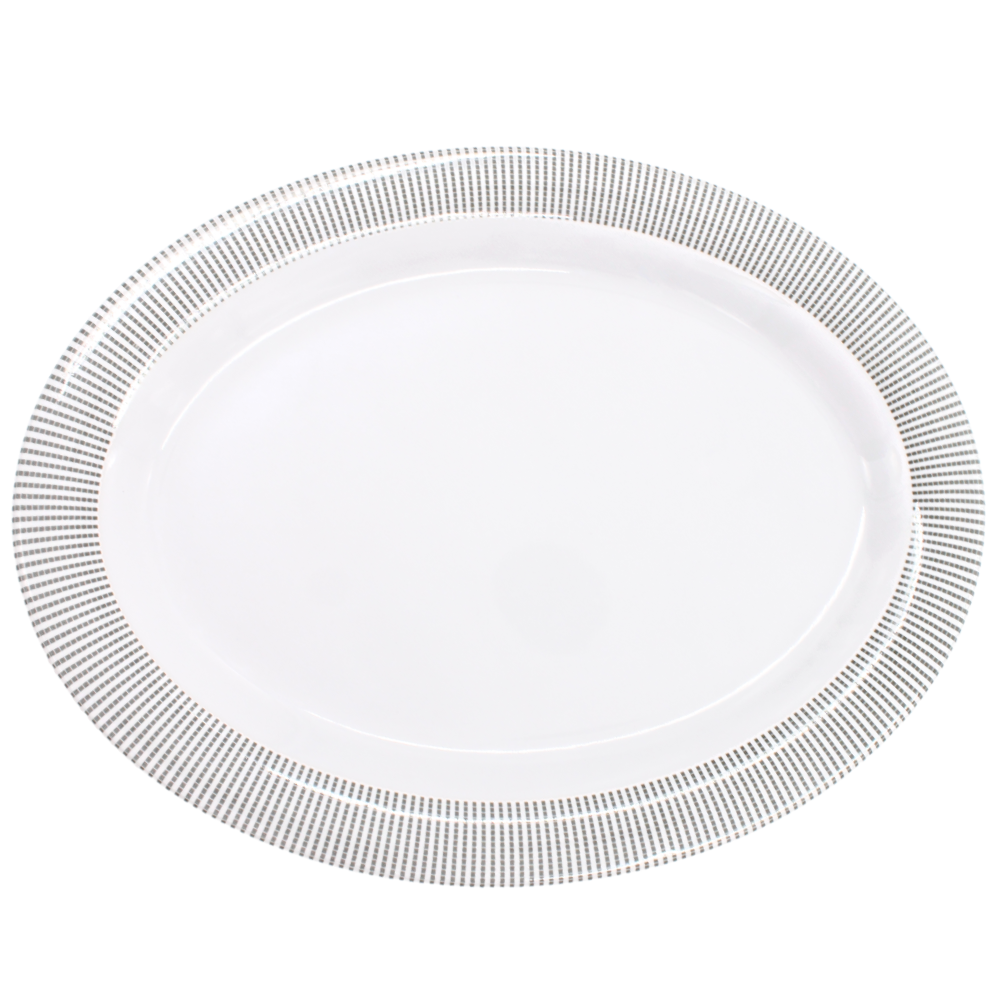 Plato oval 14" 36 cm melamina Premium Elegantza Gris