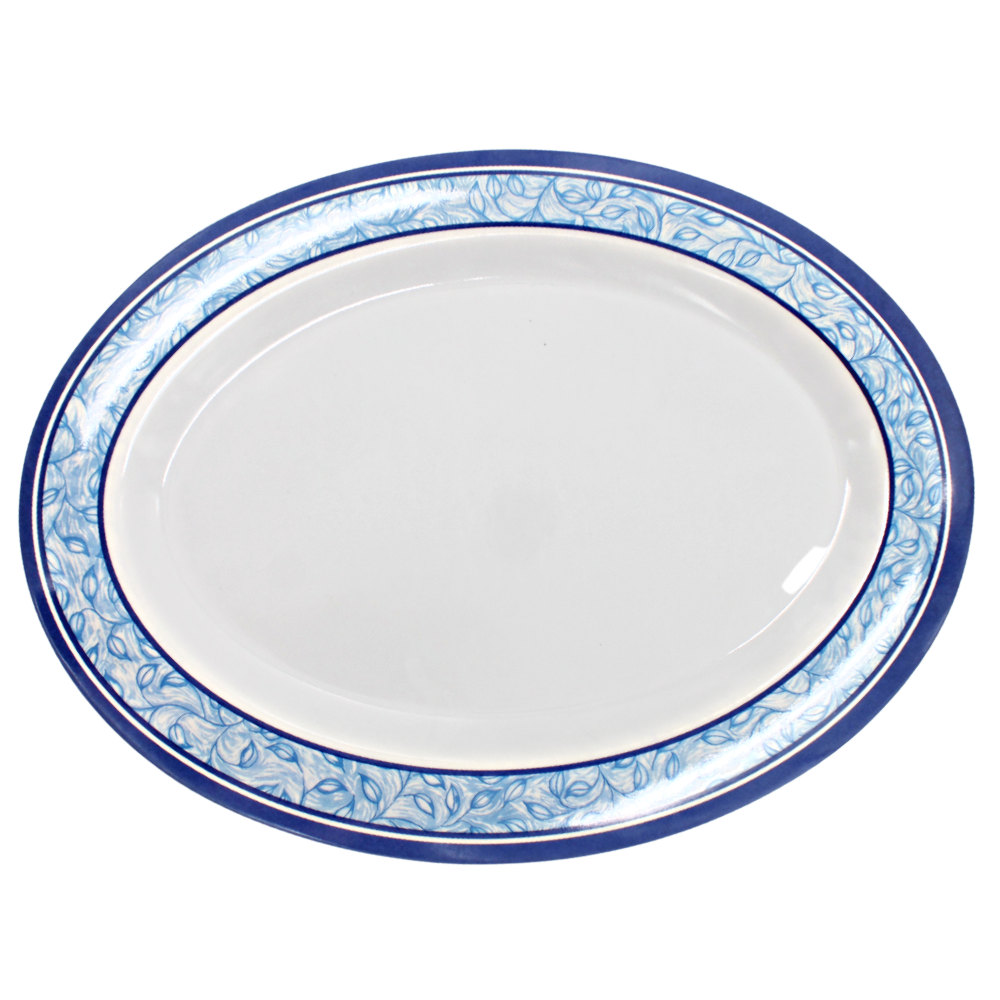 Plato oval 14" melamina Formosa azul