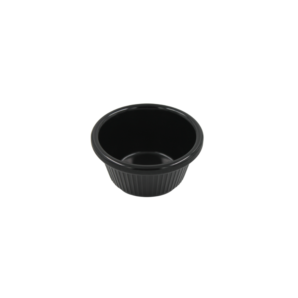 Ramekin negro rayado 2 onzas melamina negra(BAJA)