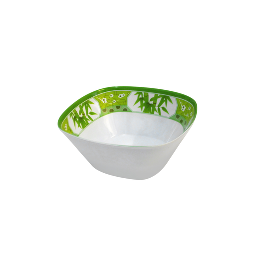 [1284131] Tazón cuadrado sopero 6" 15 cm melamina Bambú Verde Clorofila